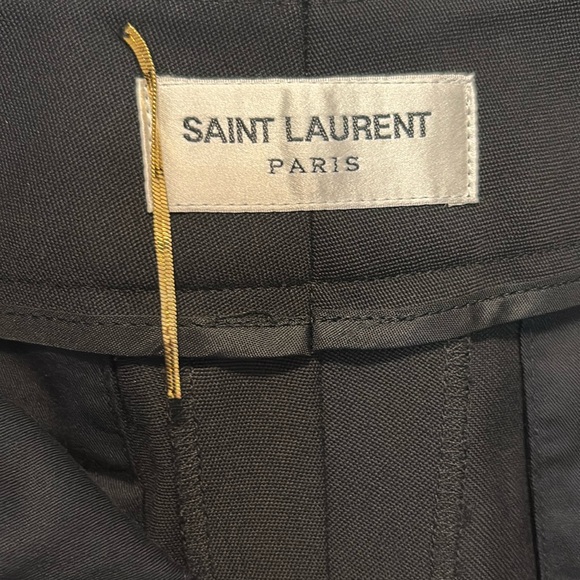 [YSL] Yves Saint Laurent Black Tuxedo Dress Straight Leg Pants Womens EU 40/US 8 - Picture 13 of 16